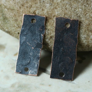 Hand hammered textured rectangle link connector drop dangle size 18x7mm, select your color and quantity GP image 9