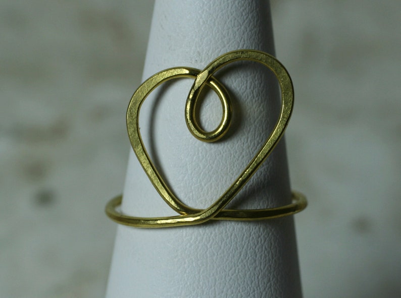 Handmade adjustable HEART finger ring R131 F select your color and quantity GT
