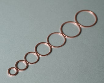 8mm, 10mm, 12mm, 14mm, 16mm, 18mm, 20mm outer diameter, rose gold tone O ring link connector, select your size and quantity