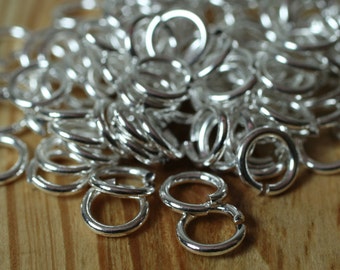 Silver Plated Jump Rings, 18 gauge thick, Jewelry Making Supplies, select size and quantity