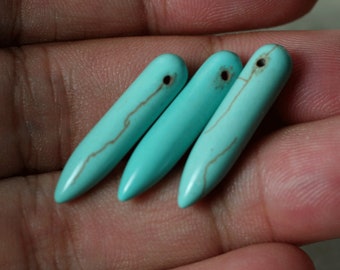 Turquoise stick 24mm long 5mm thick, select your quantity (item ID YWTT)