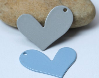 Enameled charm, enameled heart charm, enameled drop, enameled heart drop, select color and quantity (item ID MsXHeart)