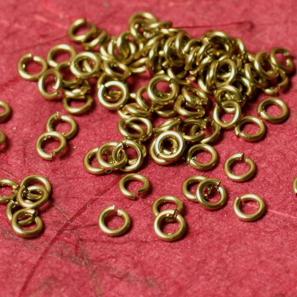 Up to 70% off, jump ring solid brass size 2.5mm, 5mm, 7mm outer diameter 22g thick, select your size and quantity