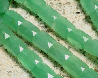 Green aventurine faceted rectangle 8x6mm, select your quantity (item ID L03GAFRe8x6)