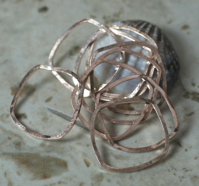 RBKS select your color and quantity Hand hammered irregular organic square link connector size aprox 20x20mm FA00011