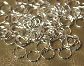 Silver Plated Jump Rings, 20 gauge thick, Jewelry Supplies, select size and quantity