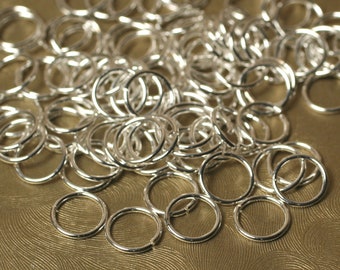 Silver plated jump ring 4mm, 5mm, 6mm, 7mm, 8mm outer diameter 20g thick, select your size and quantity