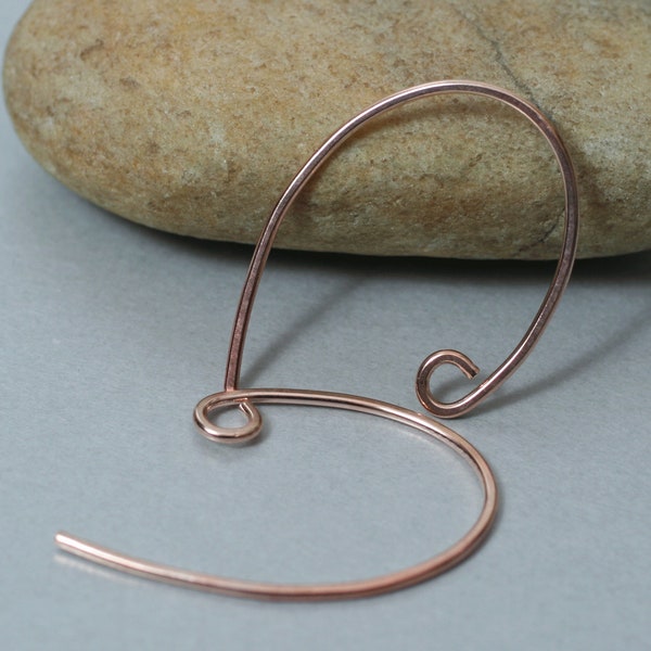 Handmade hammered hook earwire size aprox 20x30mm 18g thick, select your color and quantity (RG)