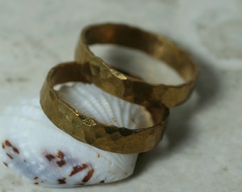Hand hammered textured or plain band ring, antique brass, antique copper, select color, size, surface texture, quantity Coupon code: GTD10
