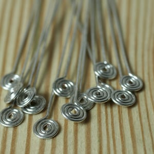 Handmade spiral pin 3-inch long 20g thick, select your color and quantity PSGPG20, PSSTG20, PSSSG20GT Silver tone