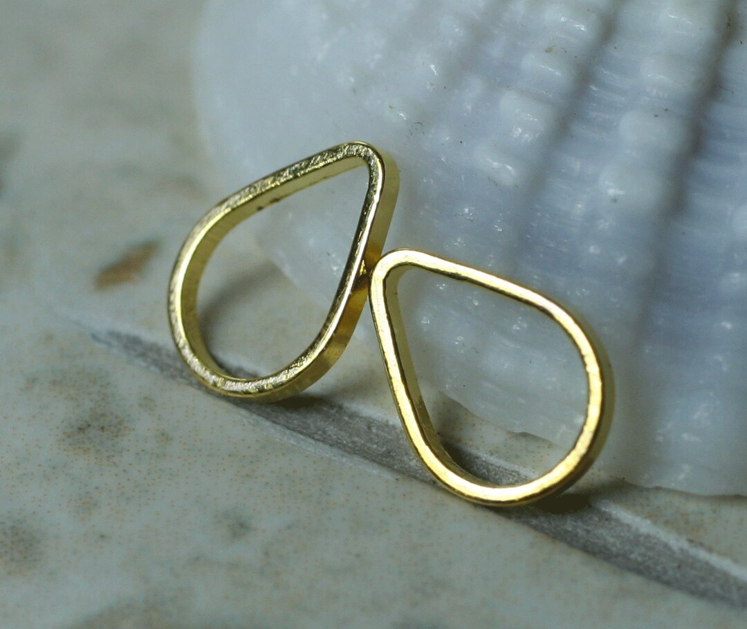 Gold Plated Teardrop Dangle Connector (8x5mm) - Etsy