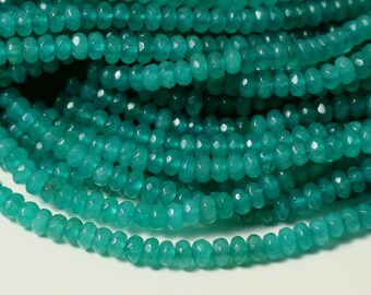 Candy jade faceted rondelle 4mm lake blue, select your quantity (item ID CJRN4LB)