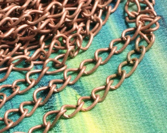 10 ft, Antique copper twisted link chain 4x3mm (item ID ACTLC4x3)