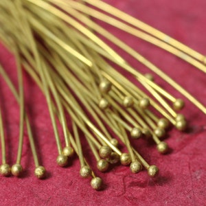 Ball (2mm) pin 60mm long 22g thick, gold, silver, rose gold, brass, antique brass, select color & quantity (HC00240)(RB)