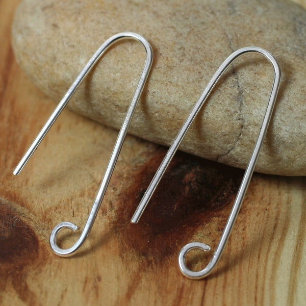 Handmade hammered hook earwire size 32x12mm 18g thick, select your color and quantity(SP)
