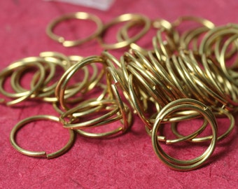 Solid brass jump ring 7mm, 8mm, 10mm, 12mm,14mm outer diameter 18g thick, select your size and quantity