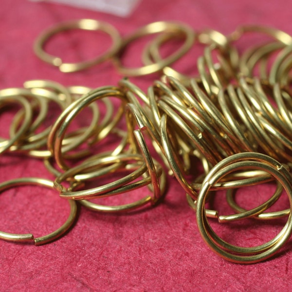 Solid brass jump ring 7mm, 8mm, 10mm, 12mm,14mm outer diameter 18g thick, select your size and quantity