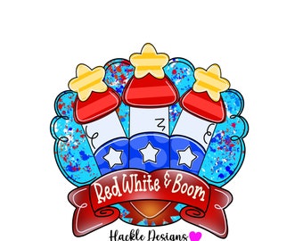 Patriotic Door Hanger Template, Red White & Boom (Digital Download)