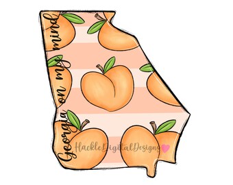 Peach Georgia State Door Hanger Template (Digital Download)