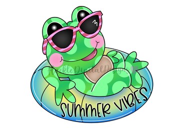 Frog on Float Door Hanger Template, Summer Vibes (Digital Template)