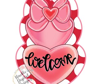 Stacked Heart Door Hanger Template: Valentine's DIY Project (Digital Download)