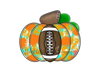 Fall Football Pumpkin Template, DIY Door Hanger (Digital Download)