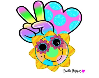 Peace Love Sun Door Hanger Template, Spring Summer (Digital Download)