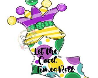 Mardi Gras Louisiana Door Hanger Template (Digital Download)