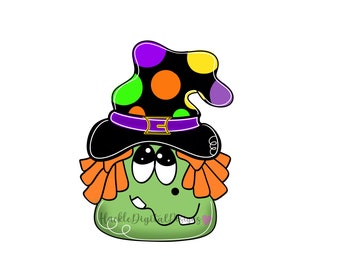 Witch Door Hanger Template, Halloween DIY Project (Digital Template)