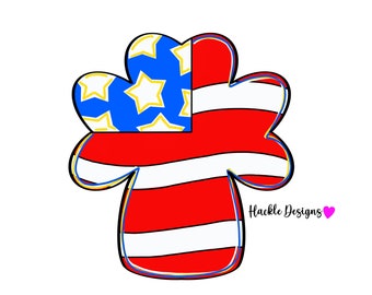 Patriotic Cross Door Hanger Template (Digital Download)