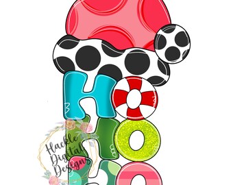 Christmas 'HoHoHo' Door Hanger Template: DIY Painting (Digital Template)