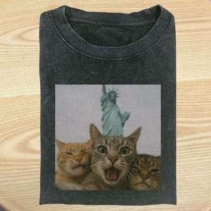 Statue Of Liberty Cat Shirt, Animal Graphic Tee, Gift For Cat, Cool Cute Cat Shirt, Cat Meme Gift Shirt, Cat Lover, Gift For Her