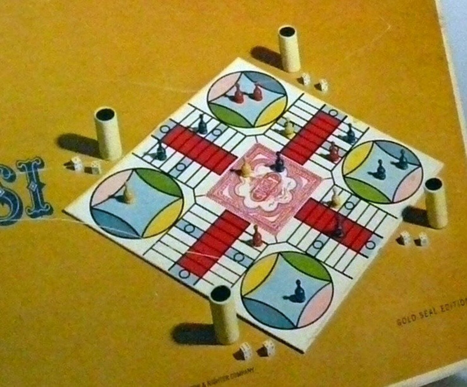 Parcheesi board game 28 parts pieces wood cup dice replacement Etsy