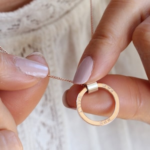 Rose gold hoop necklace deals