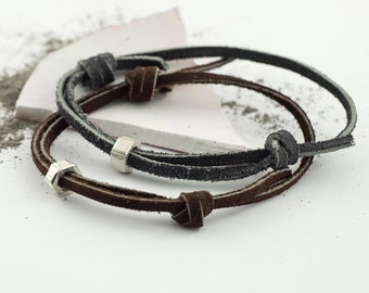 Personalised Men's Suede Nut Bracelet