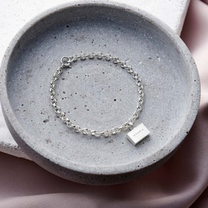 Personalised Chunky 'Brick' Bracelet in Sterling Silver image 1