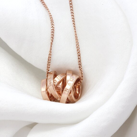 9ct rose gold personalised best sale necklace