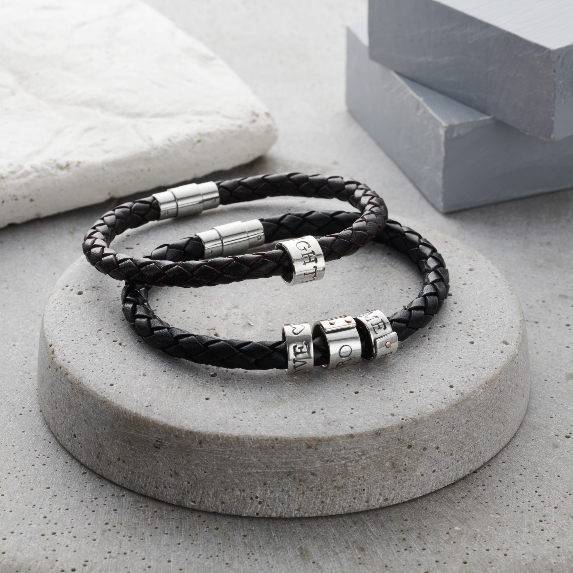 Personalised silver deals bracelets