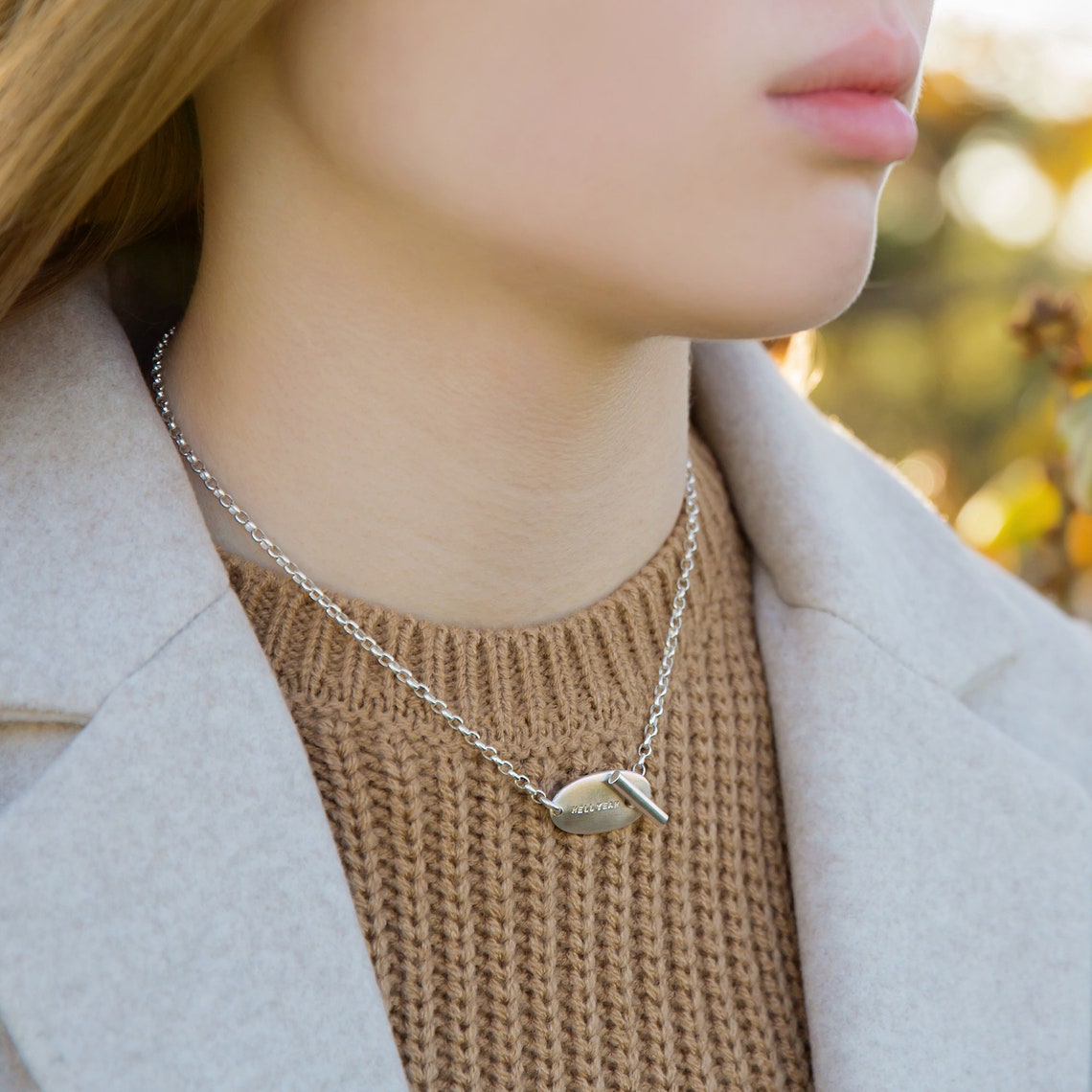 Personalised Silver Toggle Necklace - Etsy