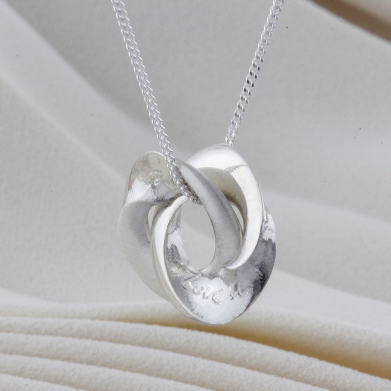 Personalised Silver Interlinking Hoops Necklace image 9