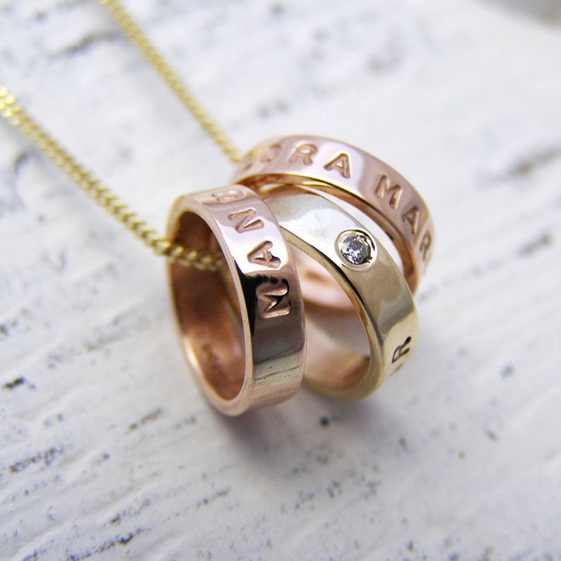Personalised Rose Gold & Yellow Gold Pendant Gold Diamond Etsy