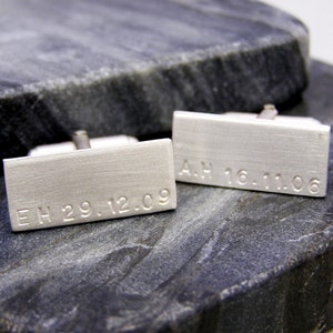 Personalised Silver Cuff Links | Unique gift for him | Custom Cuff Links | Groomsman Cufflinks