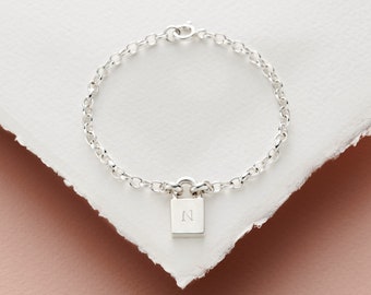 Personalised Initial Padlock Bracelet