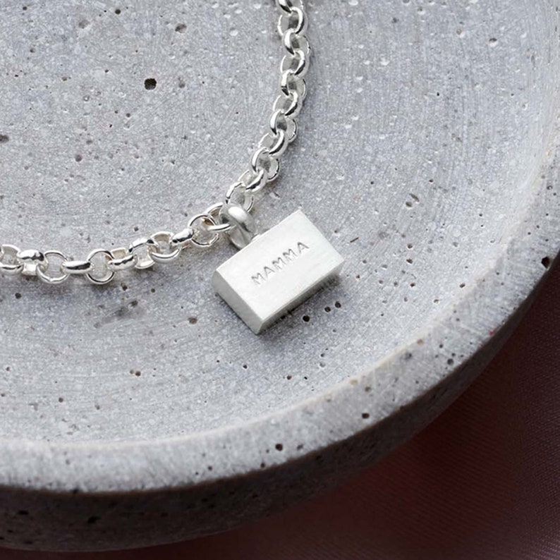 Personalised Chunky 'Brick' Bracelet in Sterling Silver image 3