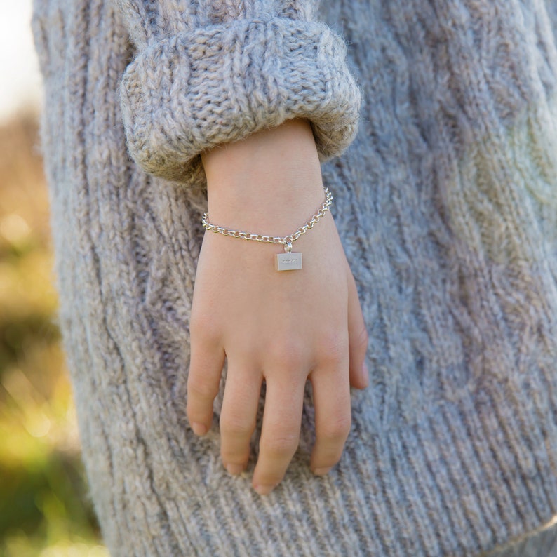 Personalised Chunky 'Brick' Bracelet in Sterling Silver image 8