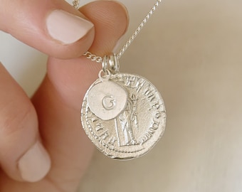 Personalised Silver Goddess Initial Necklace