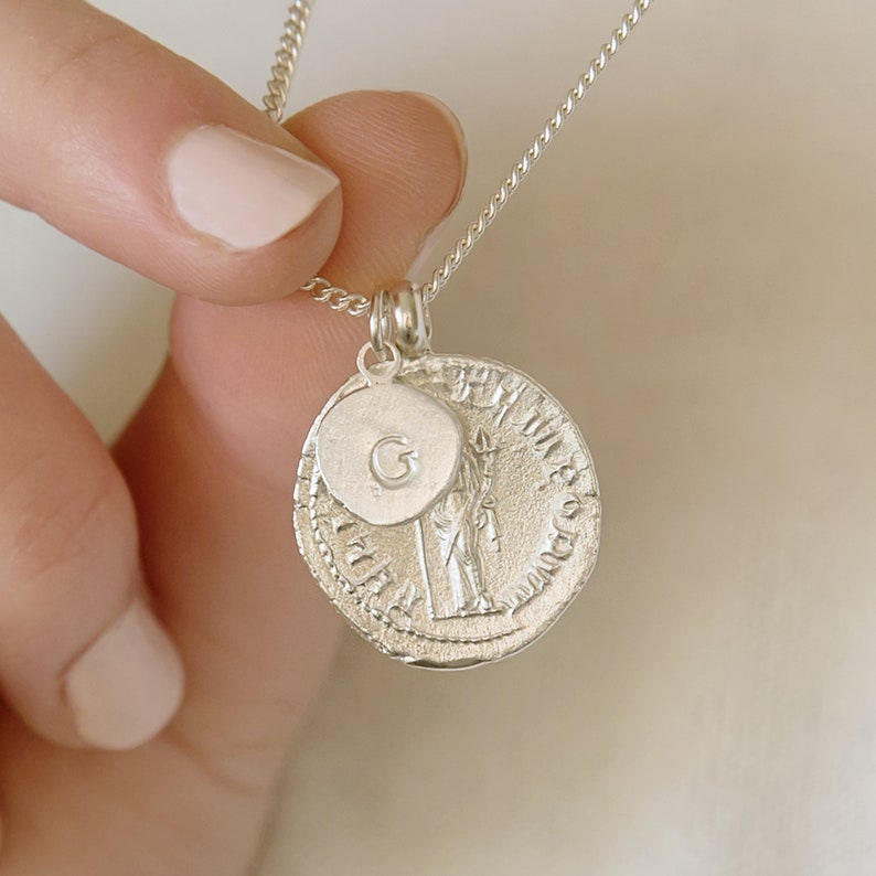 Personalised Silver Goddess Initial Necklace image 1