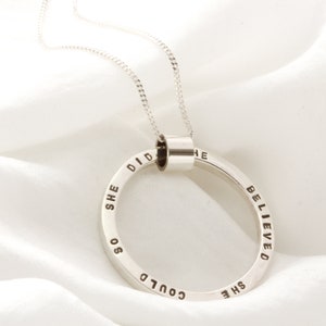 Large Personalised Silver Circle Necklace image 6