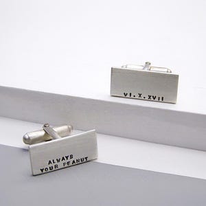 Personalised Silver Cuff Links | Unique Fathers Day Gift for him | Custom Cuff Links | Bespoke Cufflinks | Classic Cufflinks | Husband Gift