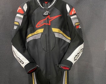 ALPINESTARS DP Plus V3 1PC Suit Schwarz-Weiß Gold, Maßanfertigung Leder Rennkombi